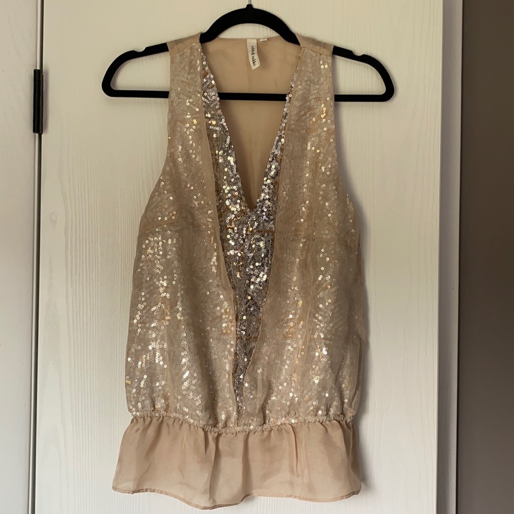 Robbi & Nikki Sequin Sleeveless Top, XS